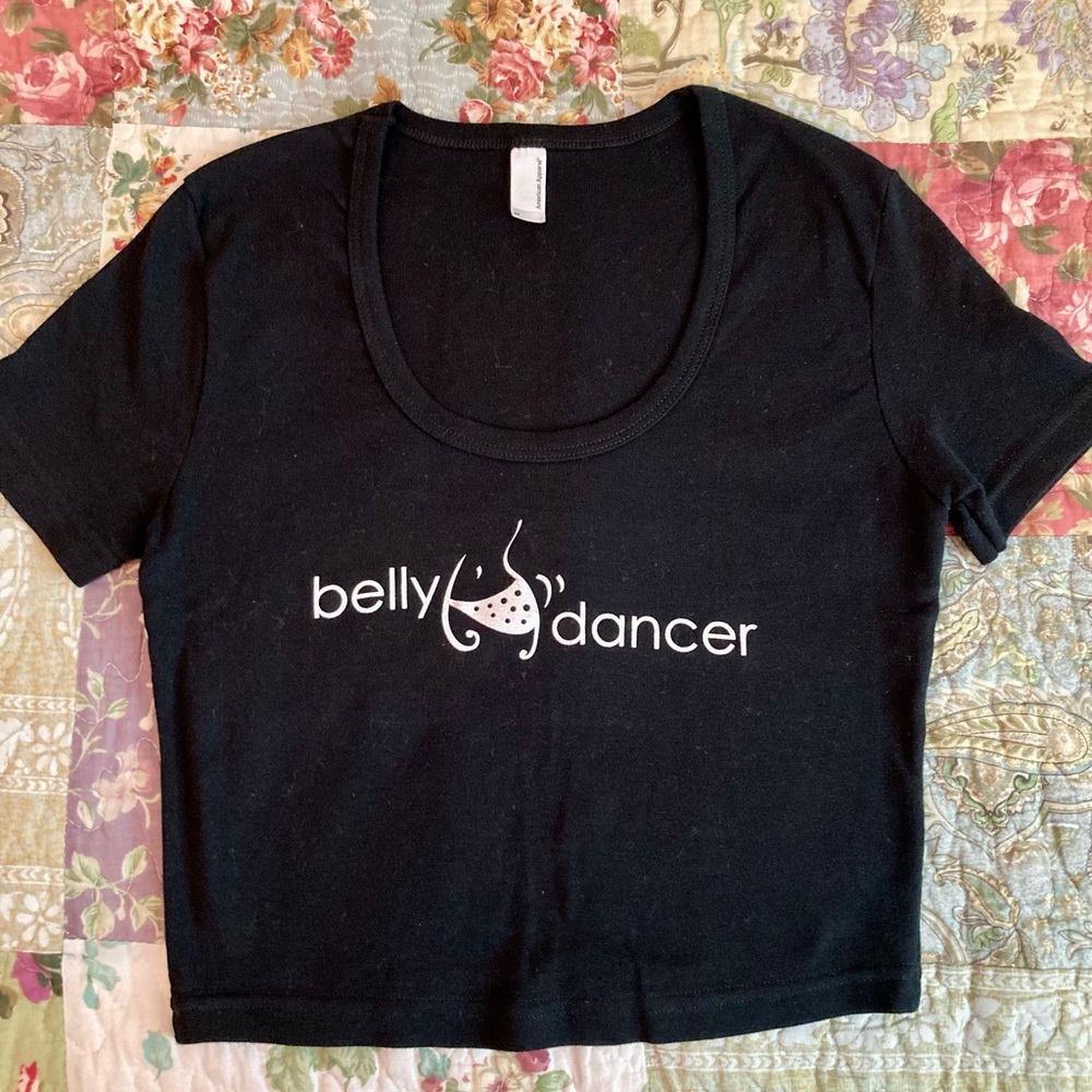 American Apparel Belly Dancer Black Crop Top